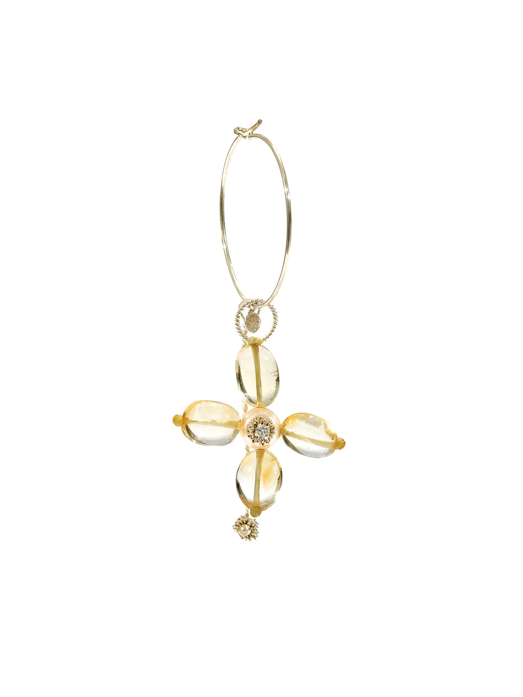 Cross Bloom Hoop Earrings