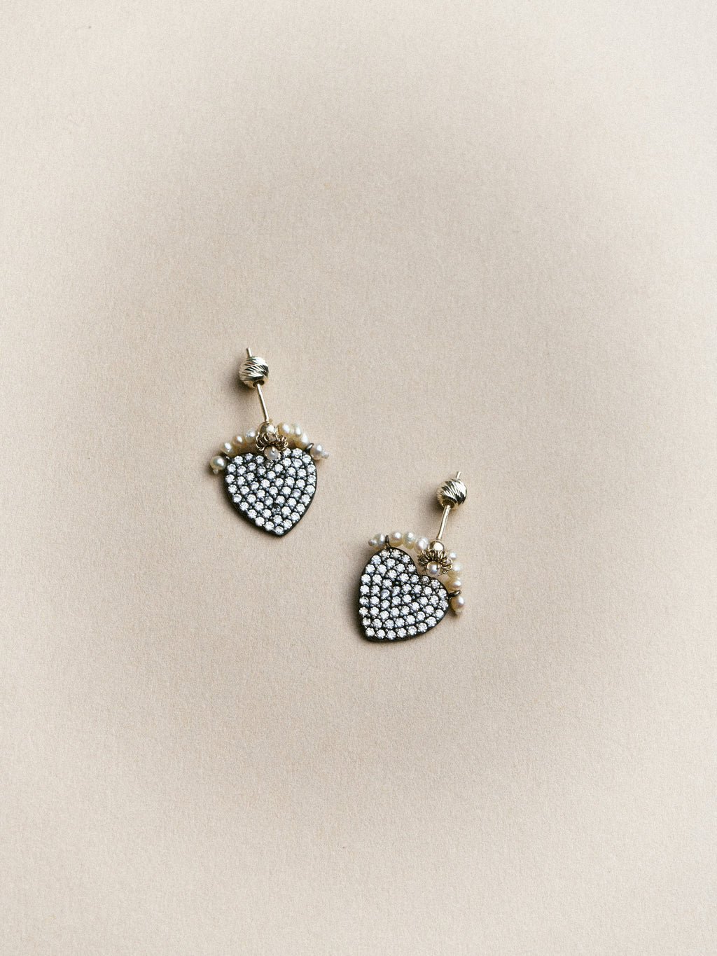 Pavé Heart Studs
