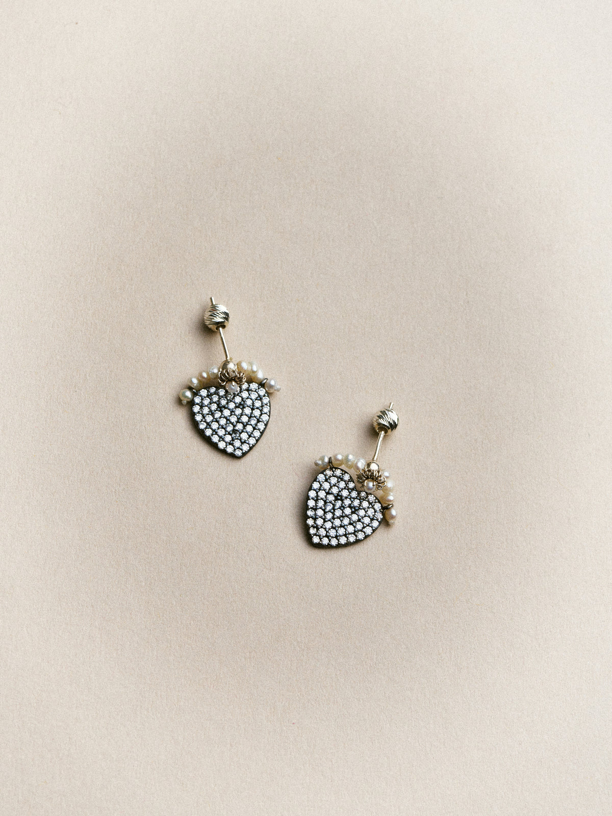 Pavé Heart Studs