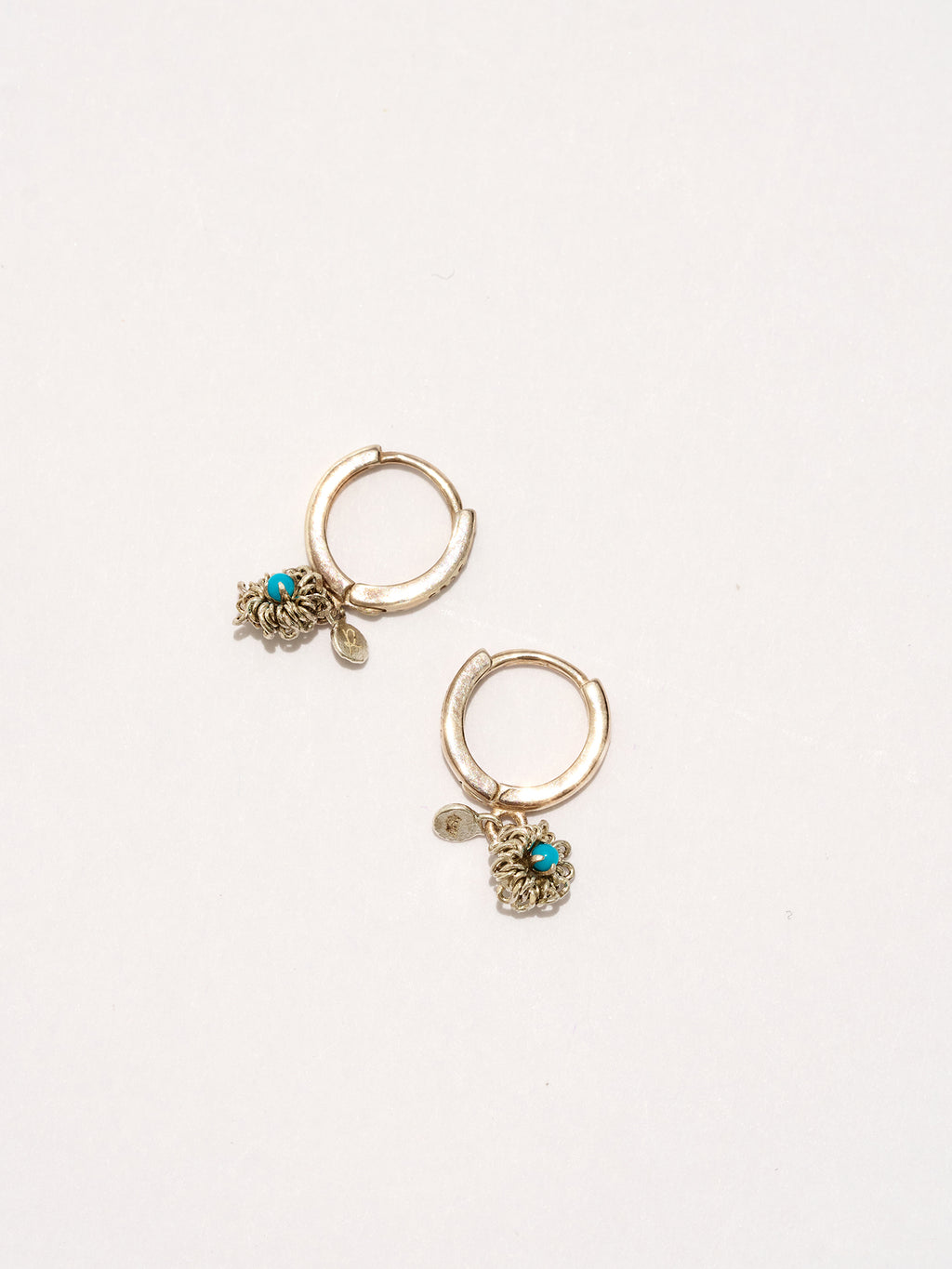Daisy Blue Hoop Earrings