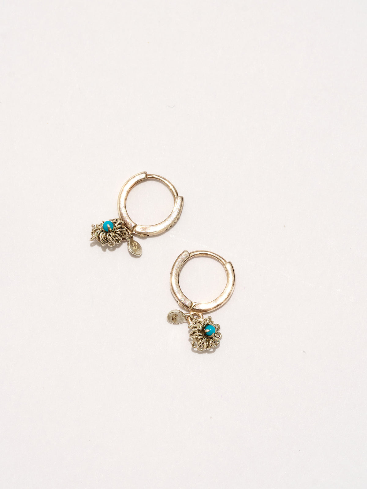 Daisy Blue Hoop Earrings