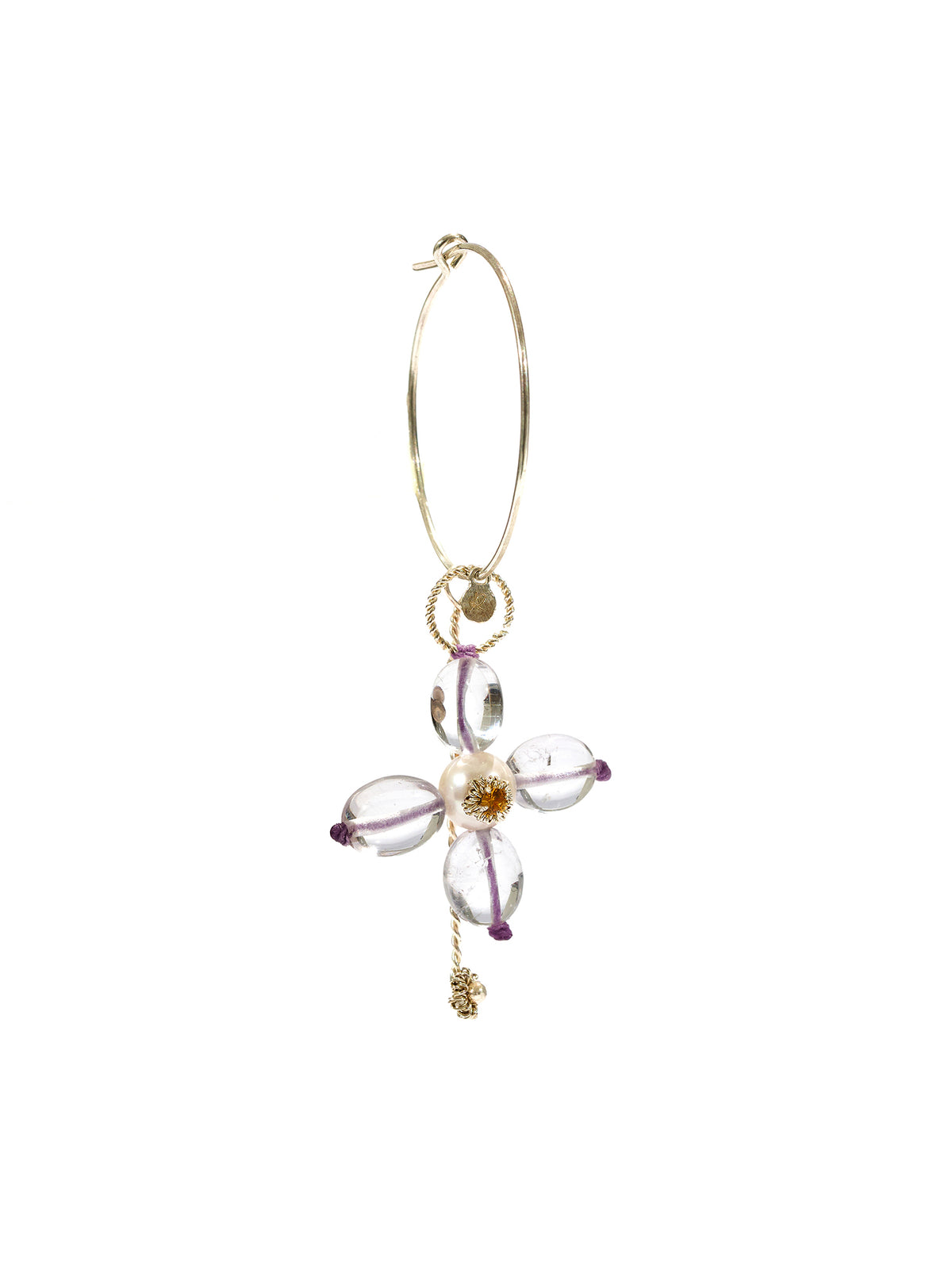 Cross Bloom Hoop Earrings