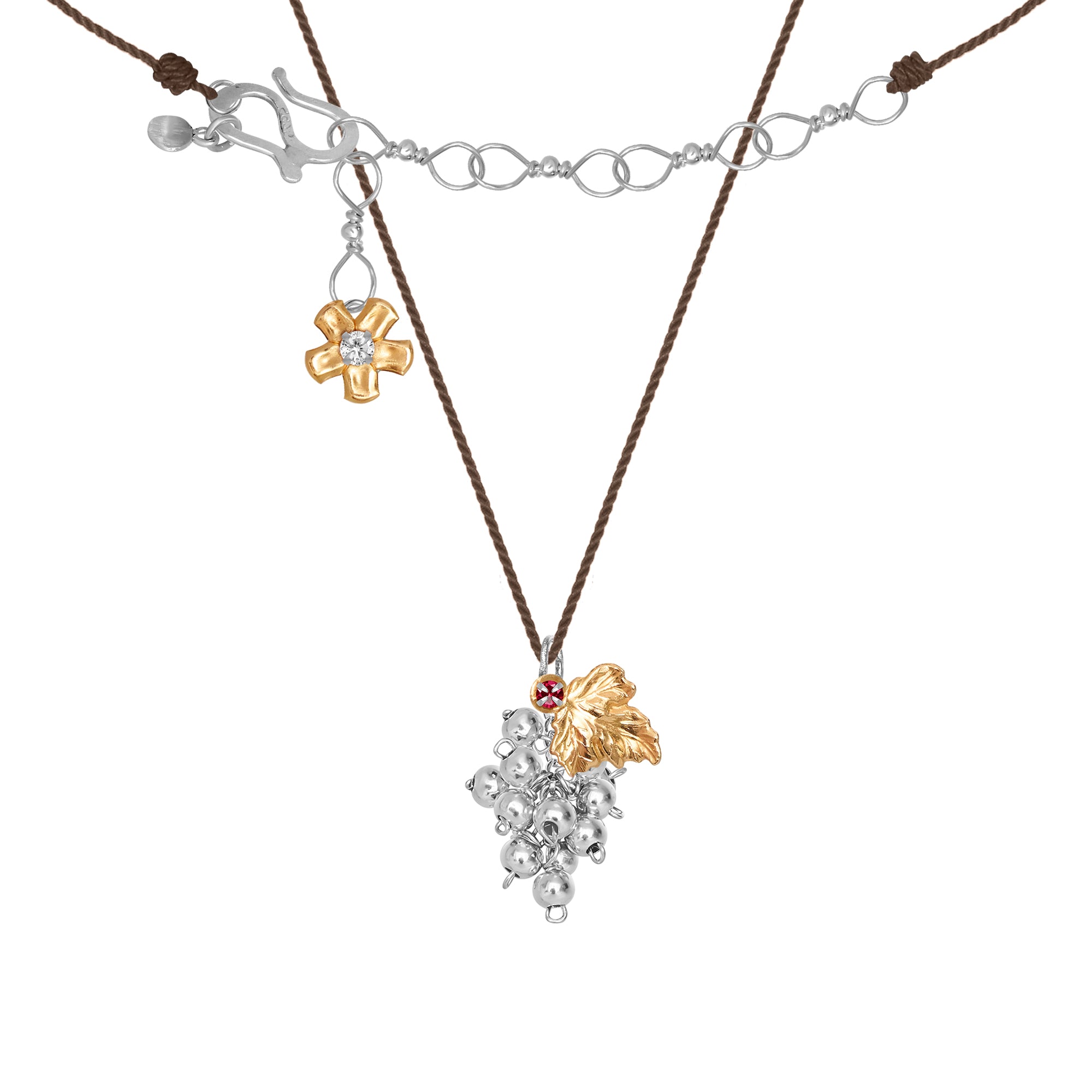 Pinot Gris Red Cord Drop Necklace