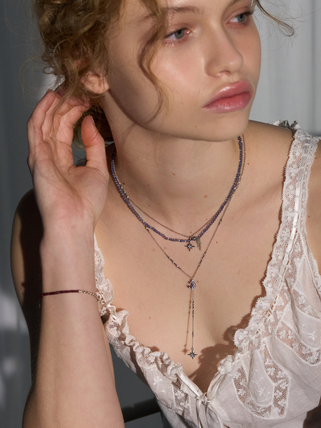 Star Moon Lariat Necklace
