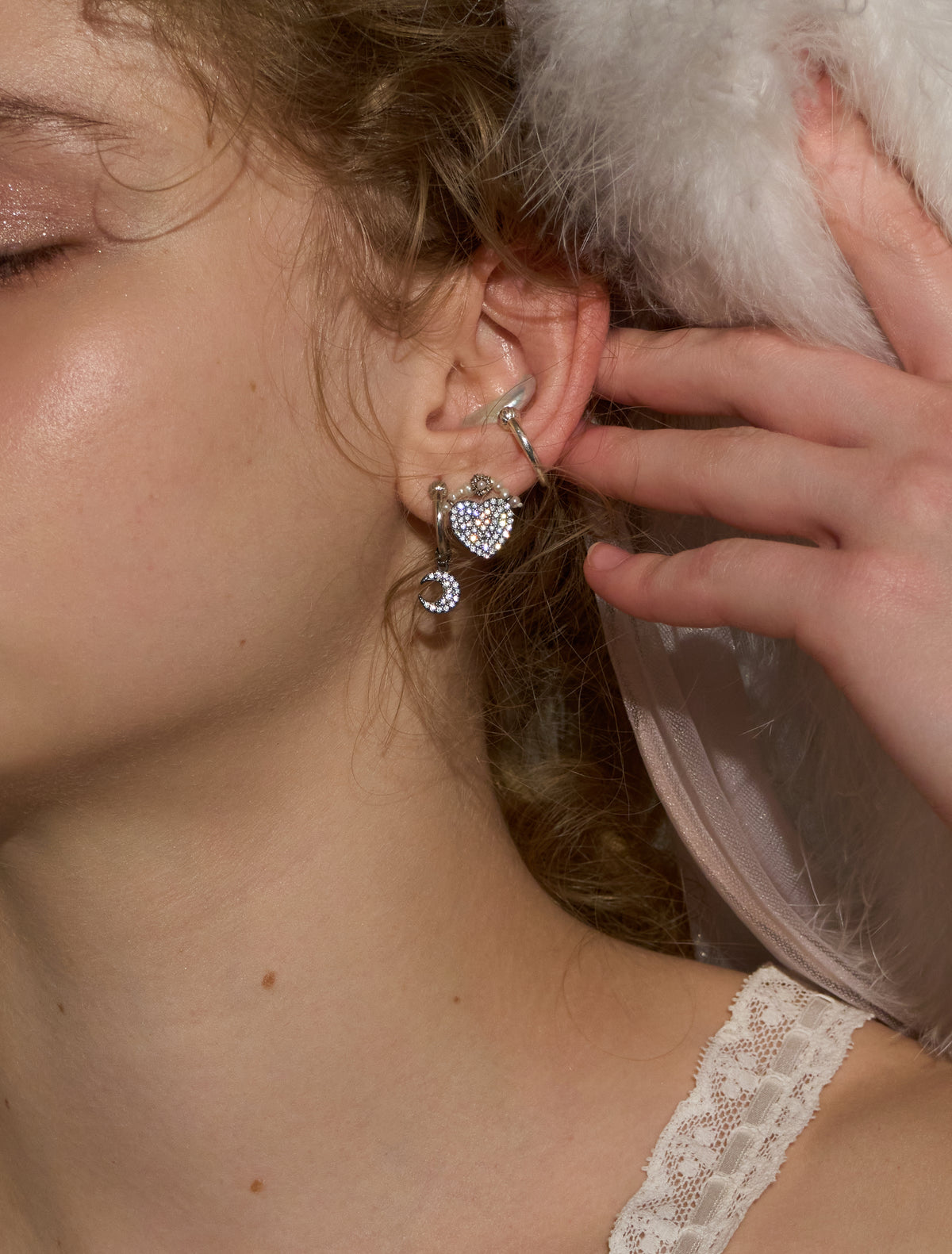 Pavé Heart Studs