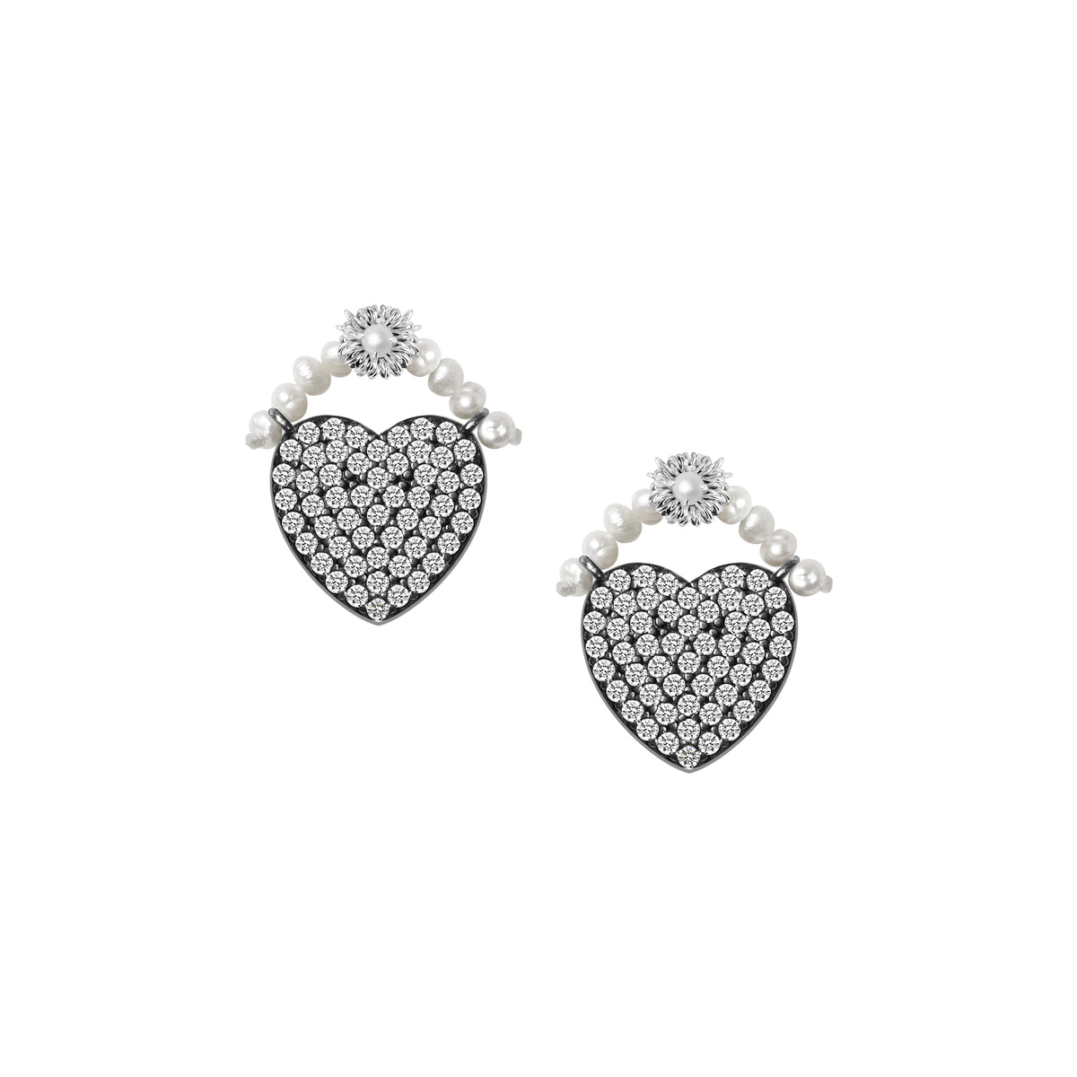 Pavé Heart Studs