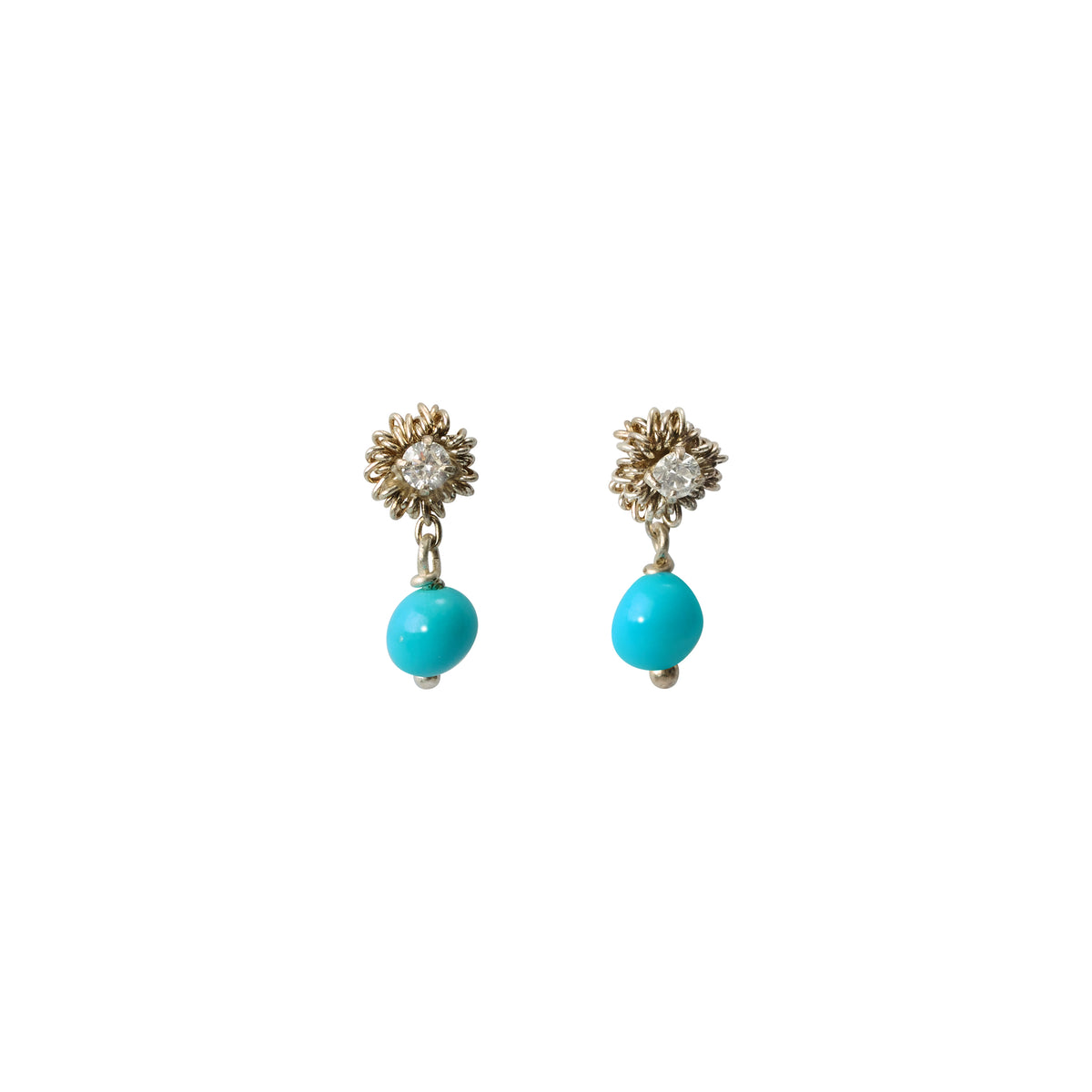 Daisy Blue Drop Earrings