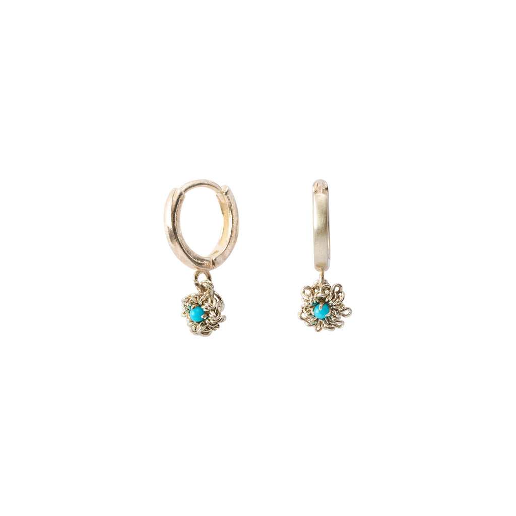 Daisy Blue Hoop Earrings
