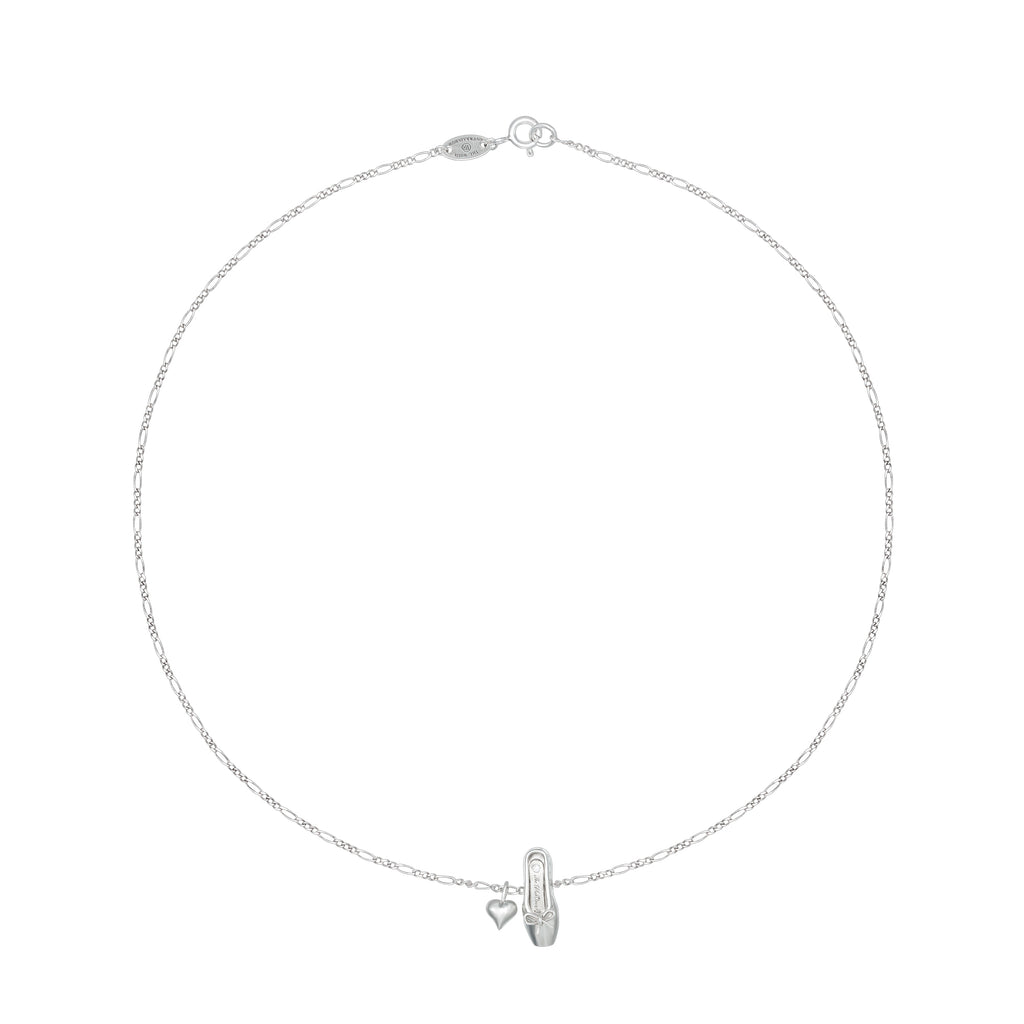 Ballet Shoe Necklace in S925 Silver