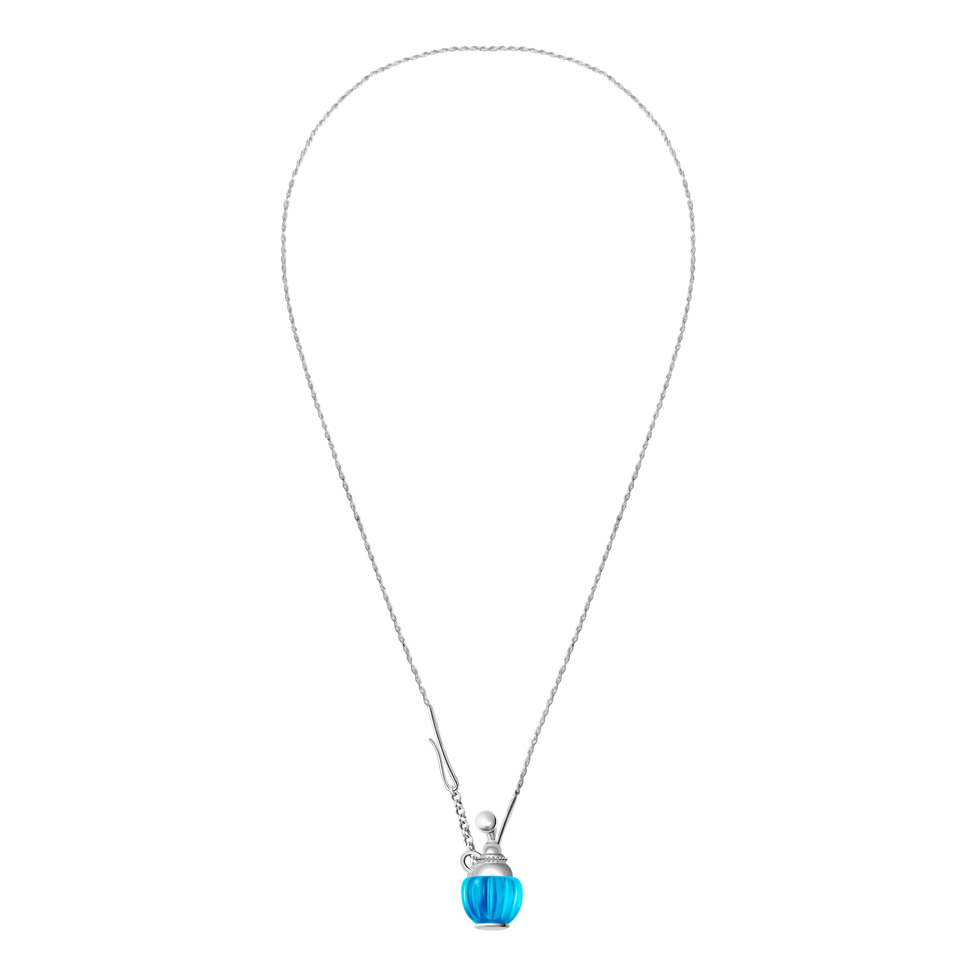 Blue Perfume Bottle Necklace