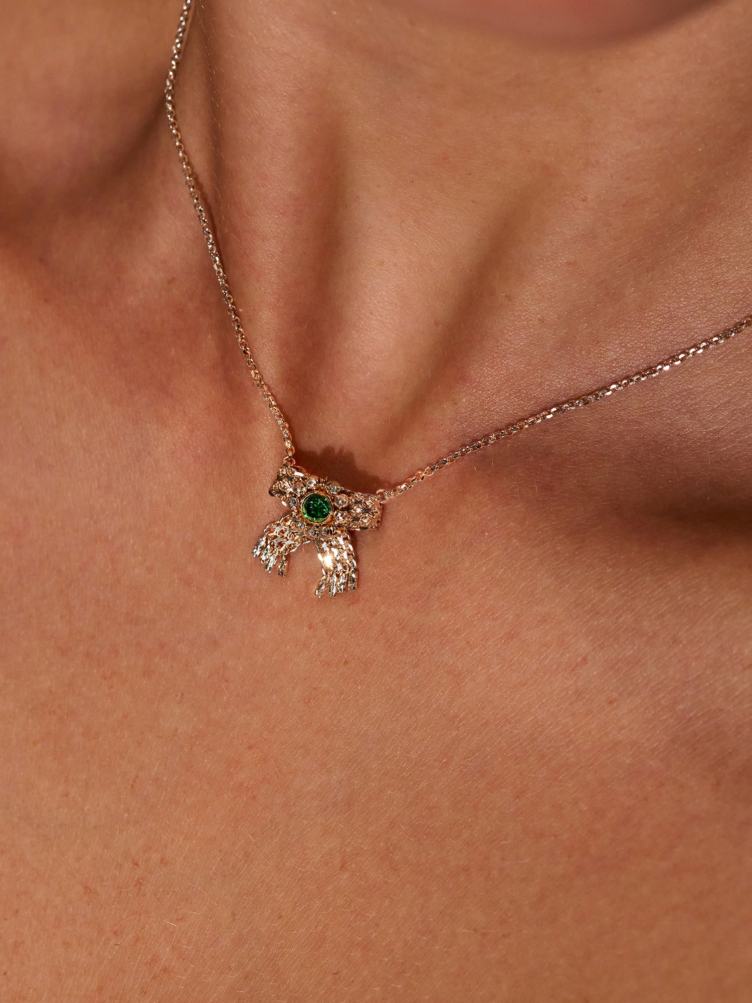 Oil Palette Bow Necklace