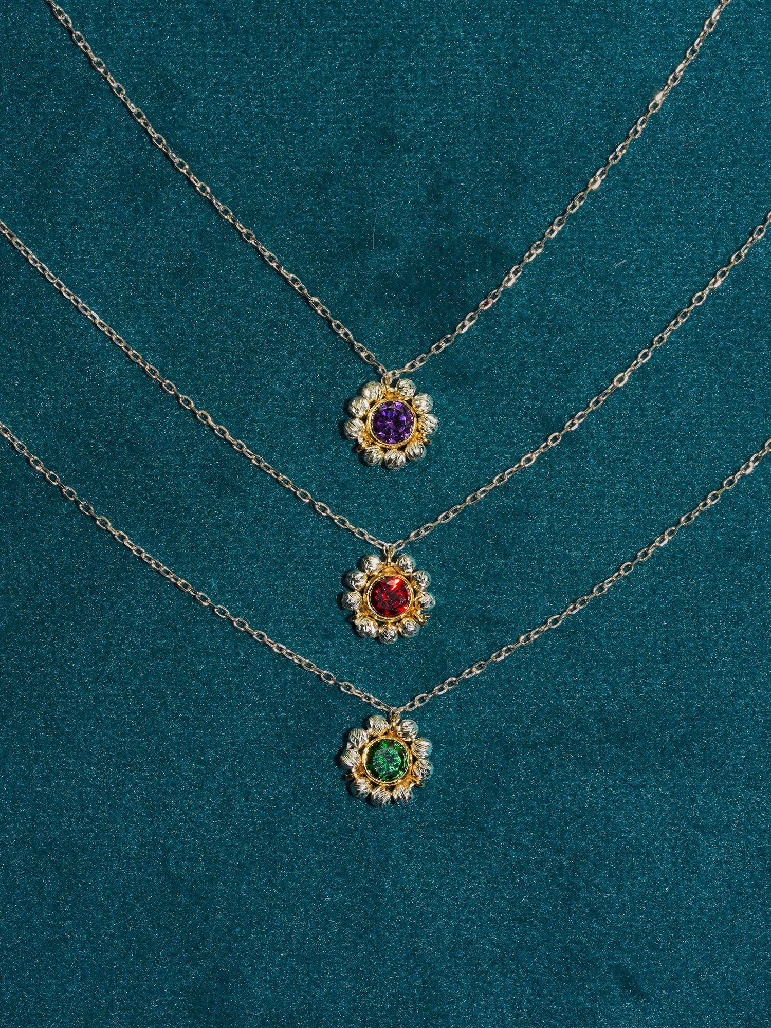 Oil Palette Silver Halo Necklace