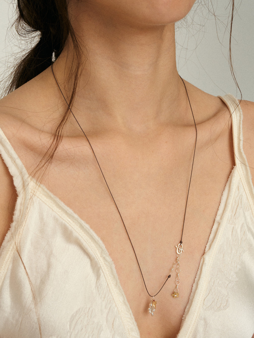 Pinot Gris Red Cord Drop Necklace