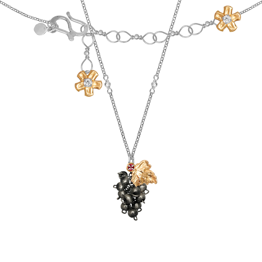 Pinot Gris Black Pendant Necklace