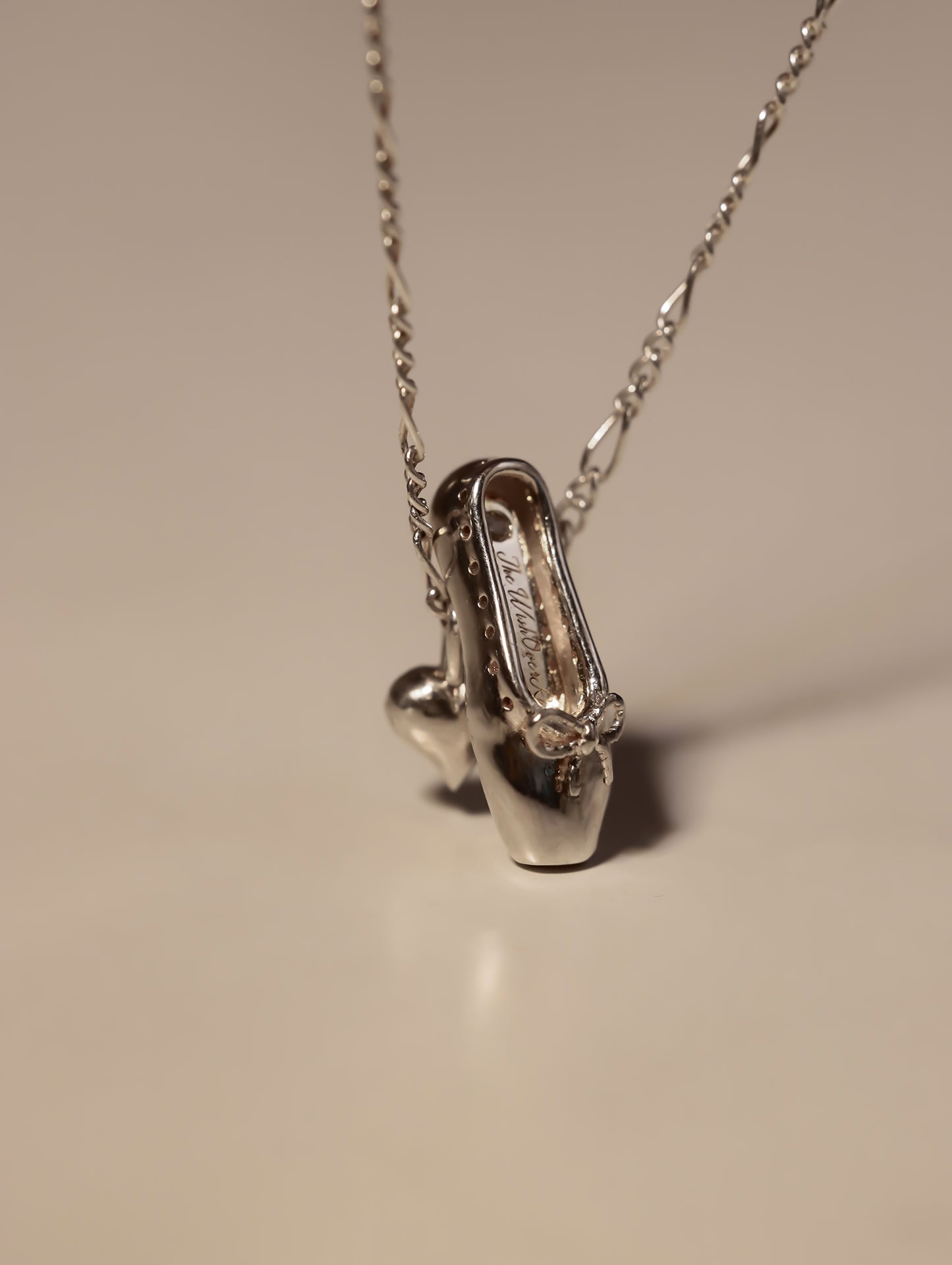 S925 Silver Ballet Shoe Necklace