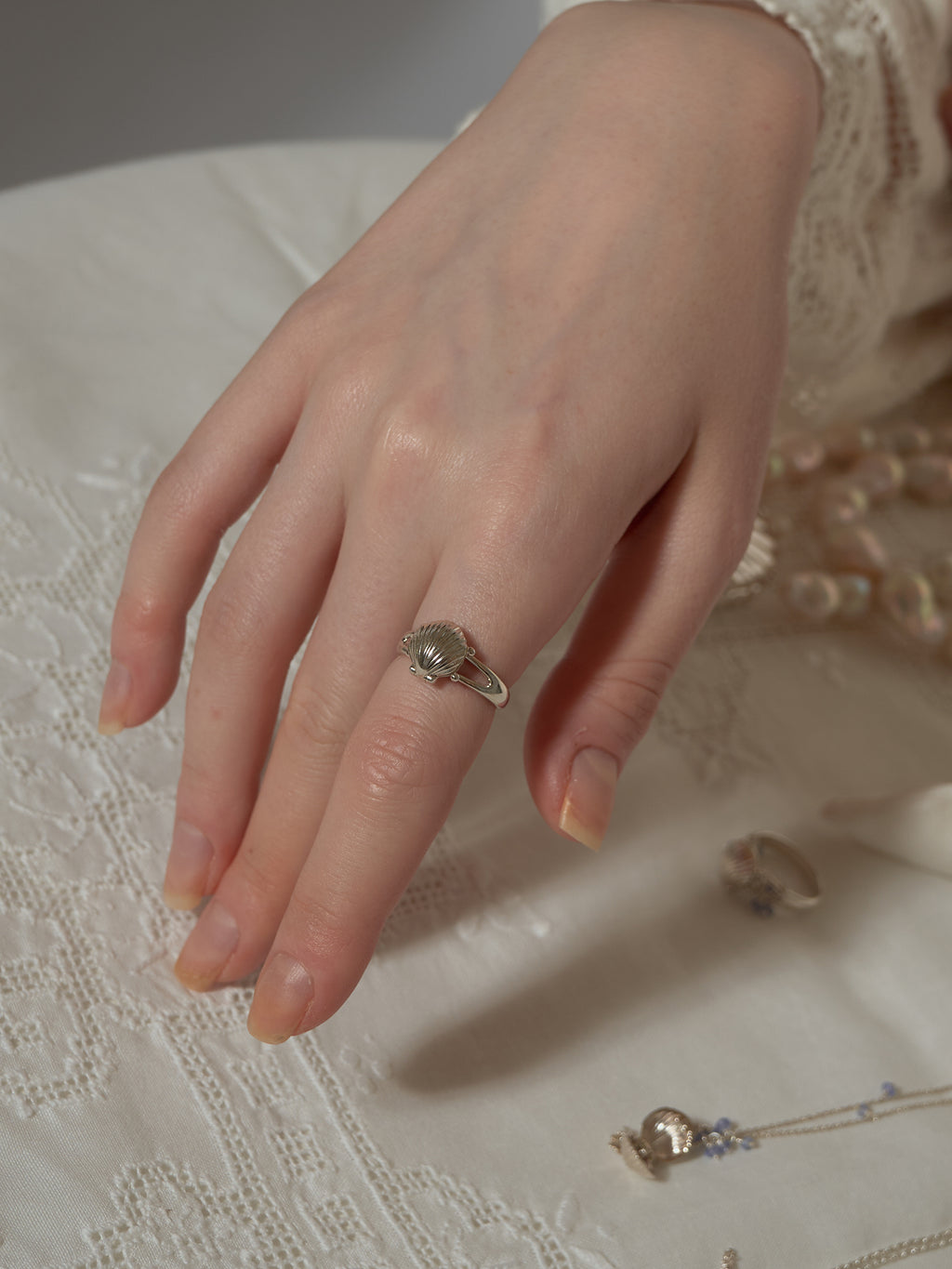 Mini Shell Locket Ring