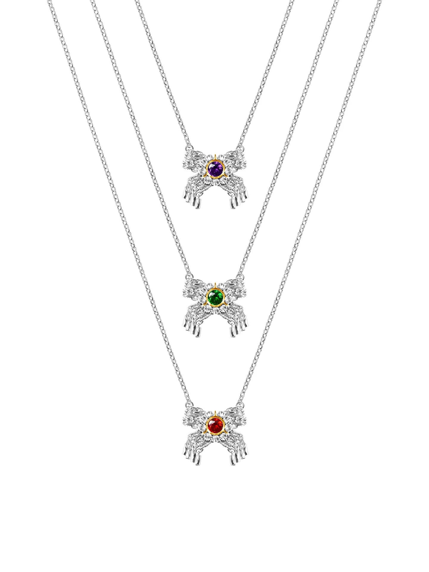 Oil Palette Bow Necklace